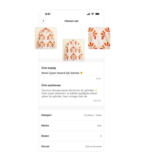 Ürün yüklemek 30 sn